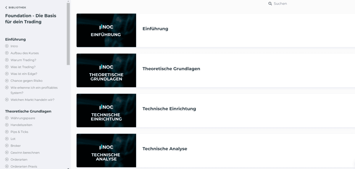 blick in den mitgliederbereich für die kostenlose foundation ausbildung