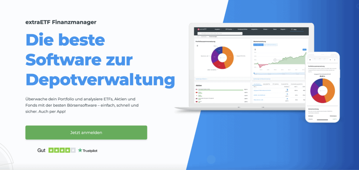 extraETF Finanzmanger - beste Software zur Depotverwaltung