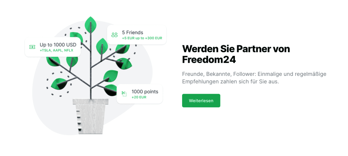 Screenshot Partner werden von Freedom24