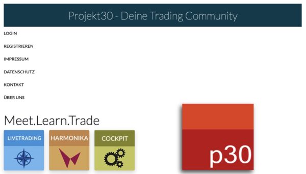 Screenshot der Webseite von Projekt30