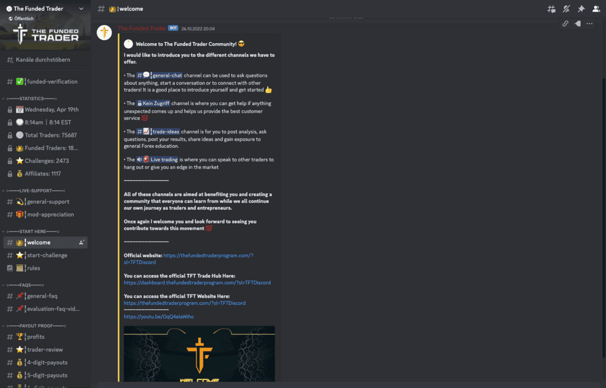 the funded trader discord community